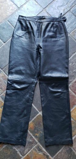 Women's Black Leather Pants, Size 12 Petite