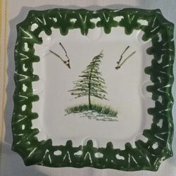 Collectible christmas tree ceramic plate