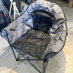 Oversized Camping Chair Padded Moon Round Saucer Chair with Cup Holder and Carry Bag