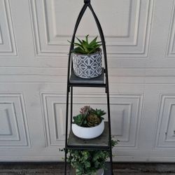 Metal Plant Stand With Plants