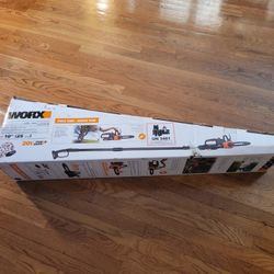 WORX 10" CORDLESS POLE CHAINSAW WITH EXTENSION POLE (BRAND NEW)