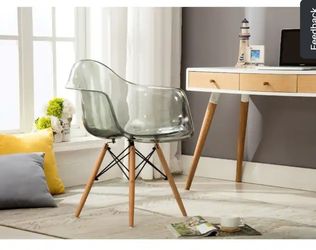 Mid century chair - clear/grey