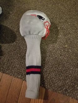 NE Patriots golf club head cover sock