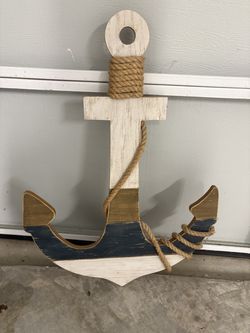 Wooden Anchor Coastal Beach Wall Decor