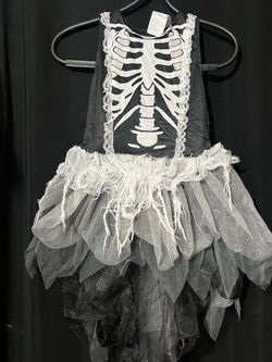 Girls skeleton dress costume