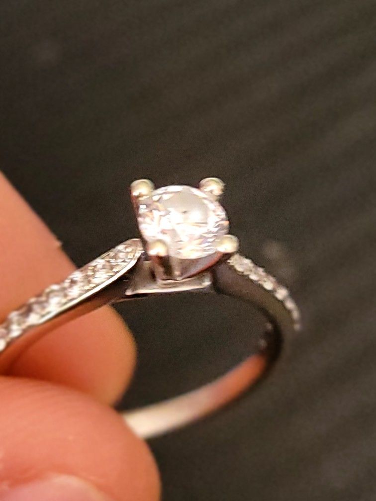 White Gold 14k Wedding Band Set With 1/2 Karat Solitaire
