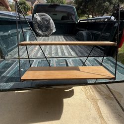 Modern Metal & Wood Wall Shelf