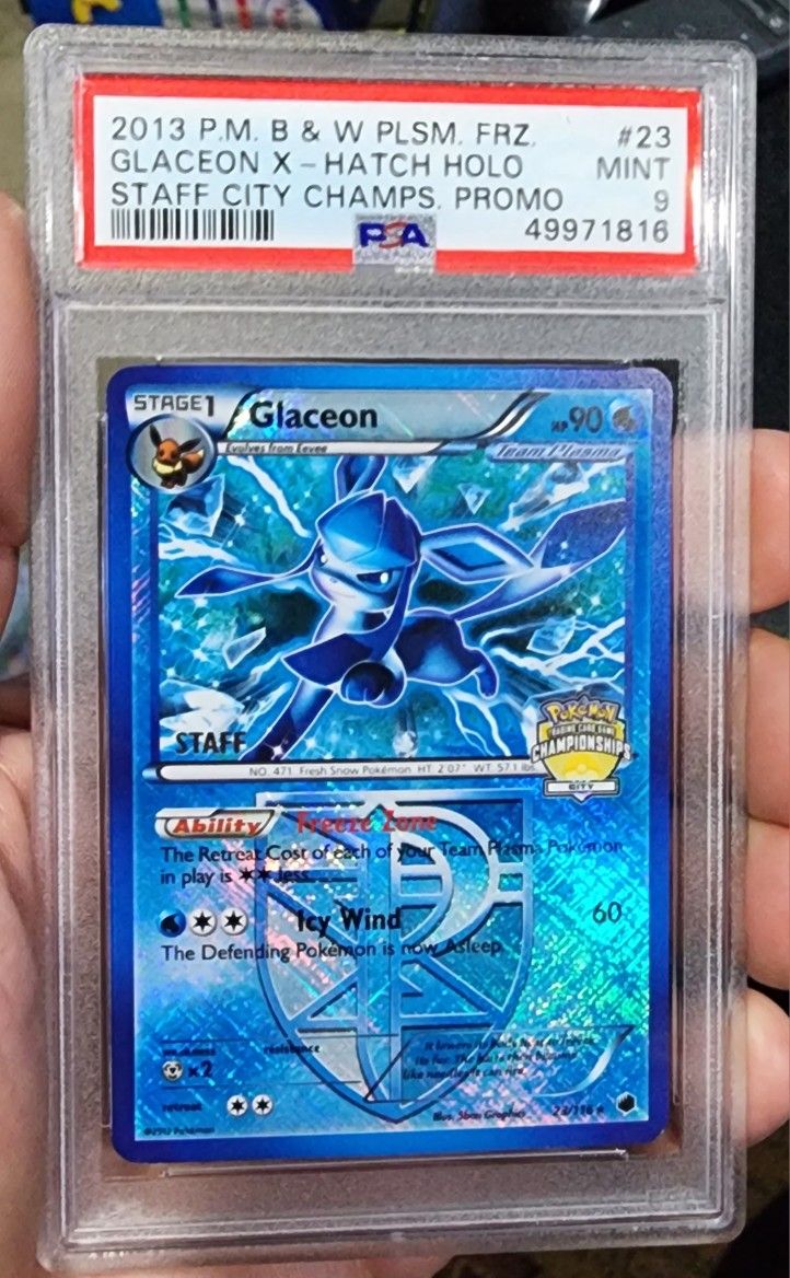 FOR SALE / NFT - POKEMON PSA 9 - 2013 GLACEON CROSS HATCH HOLO STAFF CITY CHAMPIONSHIP PROMO #23