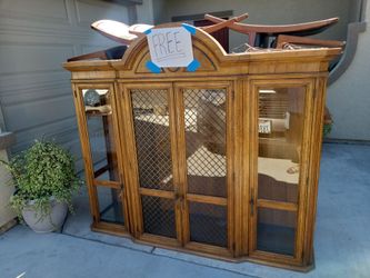Dining table China hutch dining table has eight chairs