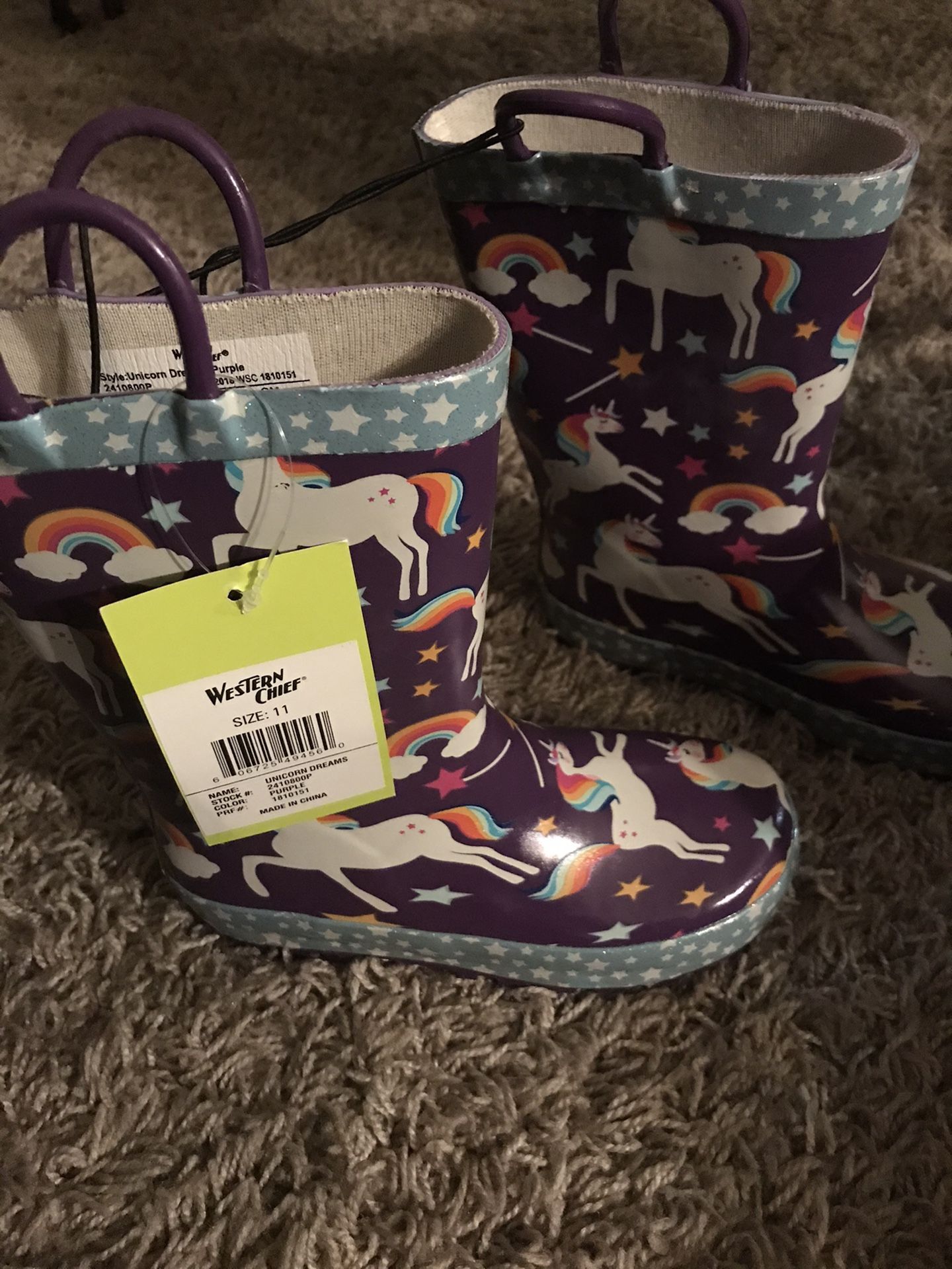 Girls rain boots size 11 kids