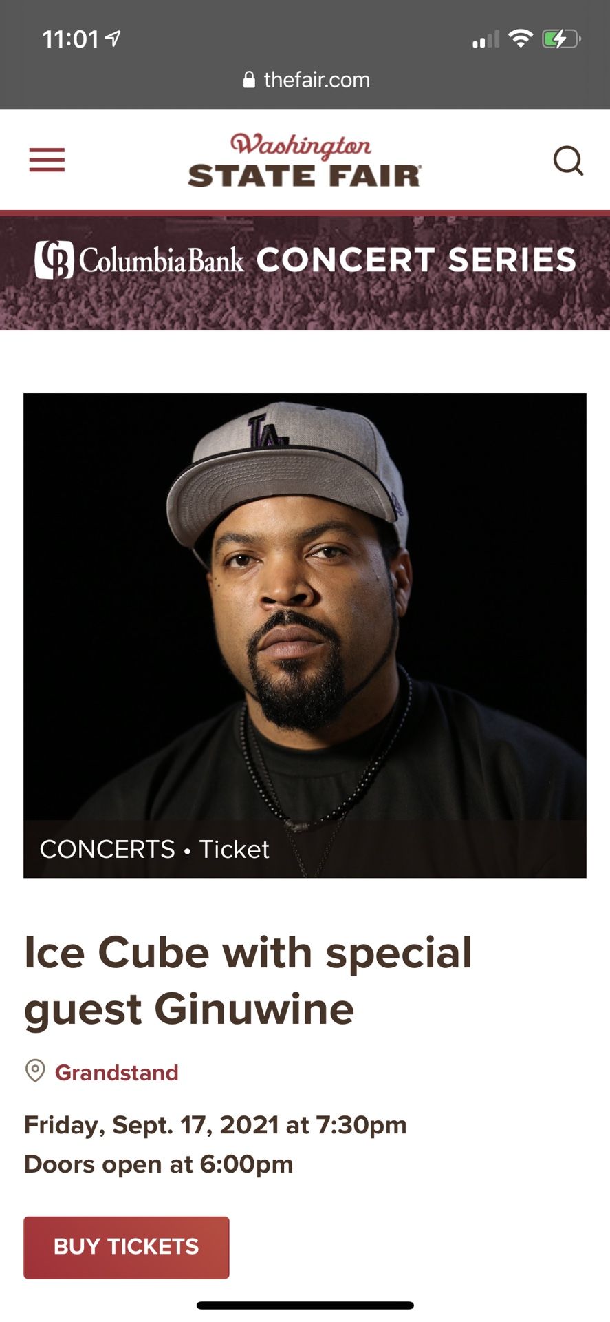 Ice cube & Ginuwine Tickets- Puyallup Fair 9/17