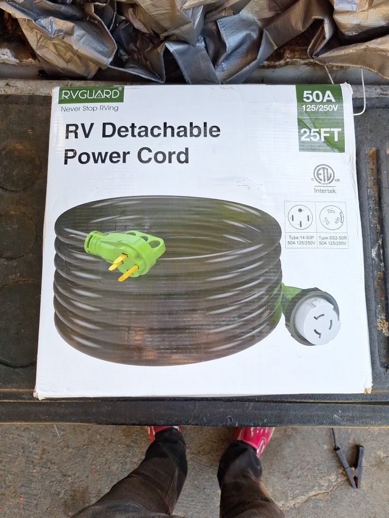 rvguard detachable power cord 50a 123v 250v 25ft