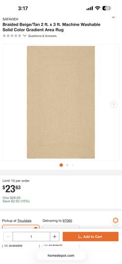 2 SAFAVIEH Braided Beige/Tan 2 ft. x 3 ft. Machine Washable Solid Color Gradient Area Rug