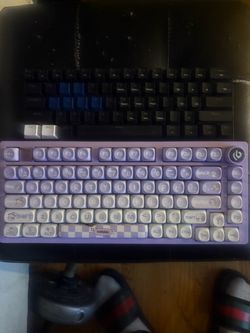 2 keyboards Purple Mechanical Keyboard with Cute Keycaps