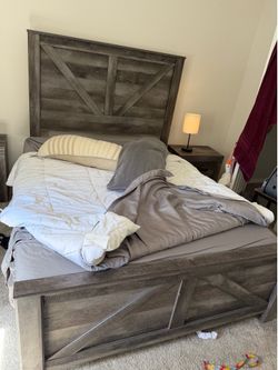 Queen Bed Set 2 x side dressers/ 1 x dresser / 1 x bed frame with box frame