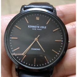 Kenneth Cole New York Men’s Watch Diamond Accent Black Leather