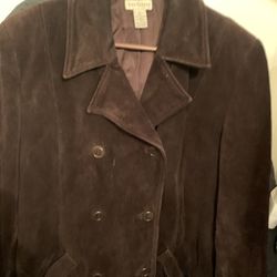 Ann Taylor Suede Leather Coat