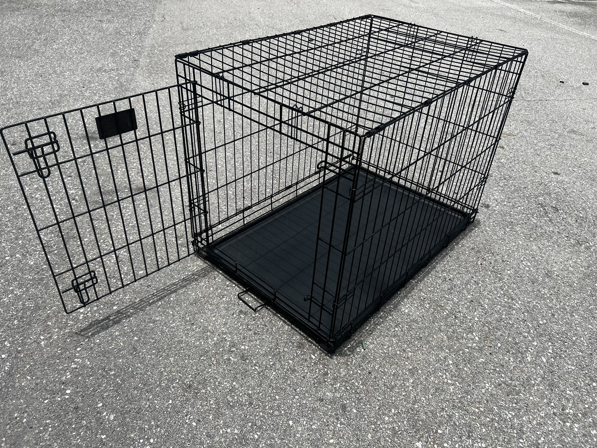 36x24x27in Large Black Metal Single Door Dog Pet Animal Cage Containment Crate! Perfect for dogs up to 70lb