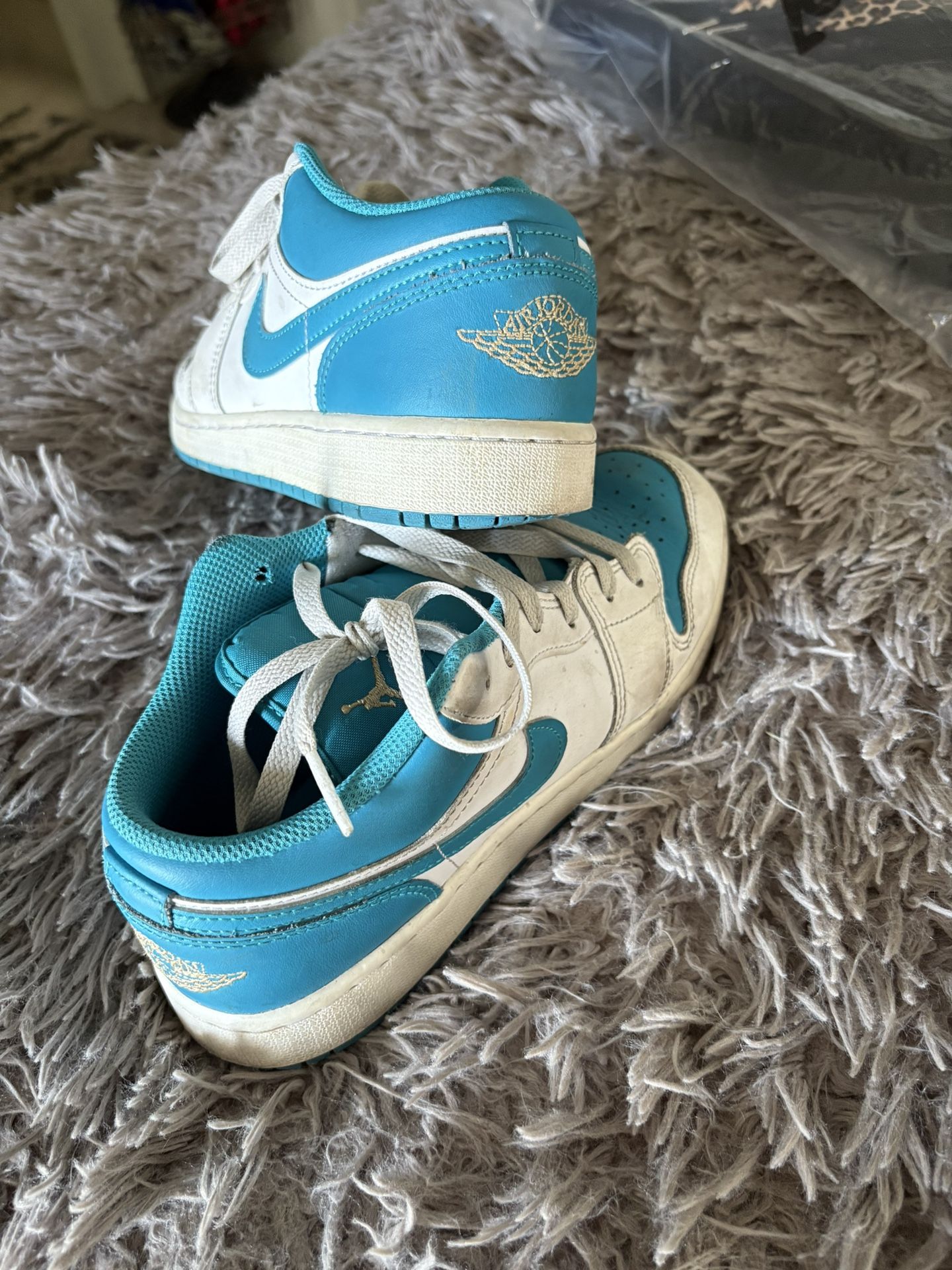 Nike Air Jordan’s, Turquoise and White 