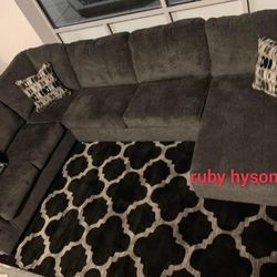 Ballinasloe 3 PC Smoke U Shaped Sectional Couch Living Room Furniture Set @ Fast Delivery 🚚