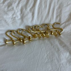 West Elm Shower Curtain & Brushed Gold Hooks