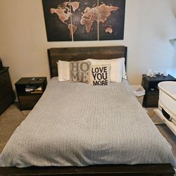 Queen Size Bed Frame, Head Board. Easy To Assemble