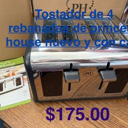 Tostador De 4 Rebanadas 👉 princess house todo nuevo y con caja 📦
