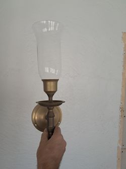 Brass Wall Sconces With Glass Globes (Matching Pair)