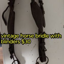 Vintage Draft Horse Harness Bridle With Blinders