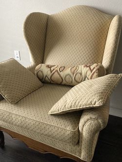Vintage Armchair with Ottoman