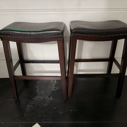 Leather Bar Saddle Style Stools