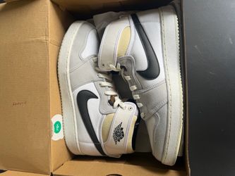 Air Jordan 1 Mid White Grey Black Sneakers