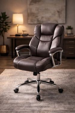New Executive Office Chair - Brown Leather Style