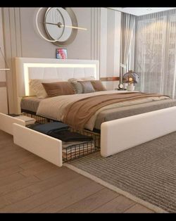 Full platform bed frame