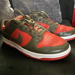 Nike Dunk Low Cargo Khaki Mystic Red Men's Size 10.5