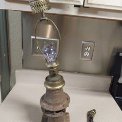 Antique Man Made Steel Lamp 