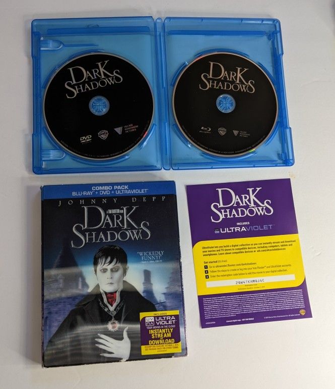 Combo Pack Blu Ray - DVD - Ultraviolet Tim Burtons Dark Shadows