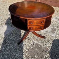 Beautiful Antique Drum Table 
