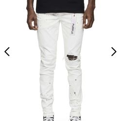 White Purple Jeans 