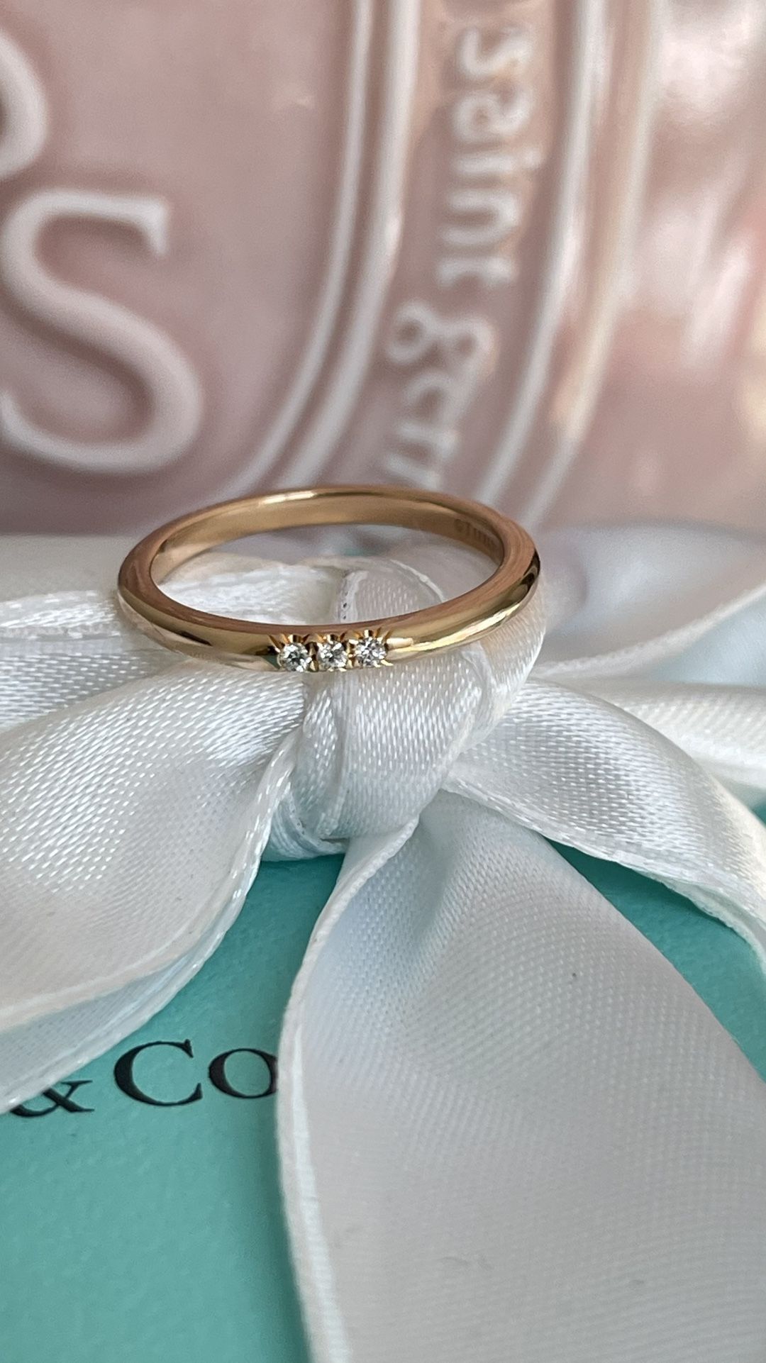 Authentic Tiffany & Co. Forever Diamond Ring in Rose Gold 18K 5.5 NEW $1,300