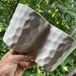 Double Ceramic Planter | Beautiful Organic Shape | Cache Pot