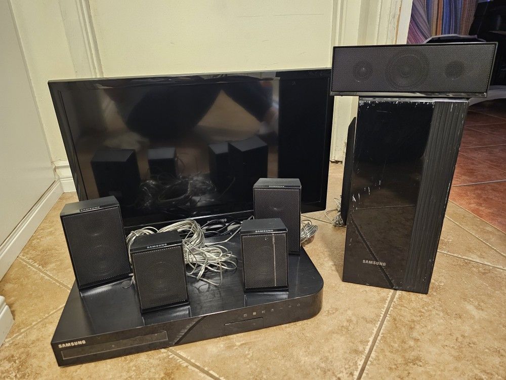 Reposting SAMSUNG TV SET WITH SPEAKERS AND REMOTES
