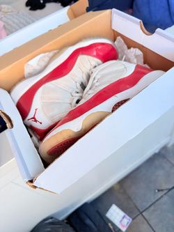 Air Jordan 11 Cherry Red High-Top Sneakers