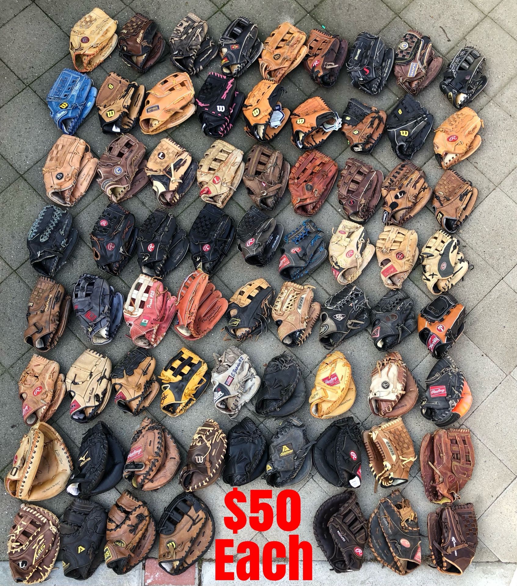 Baseballs Gloves $50 Each Have More Baseball And Softball Equipment Available 