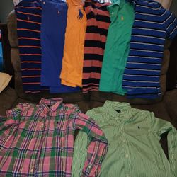 Boys XL Ralph LAUREN polo Shirts Lot Of 8 Size 18-20 