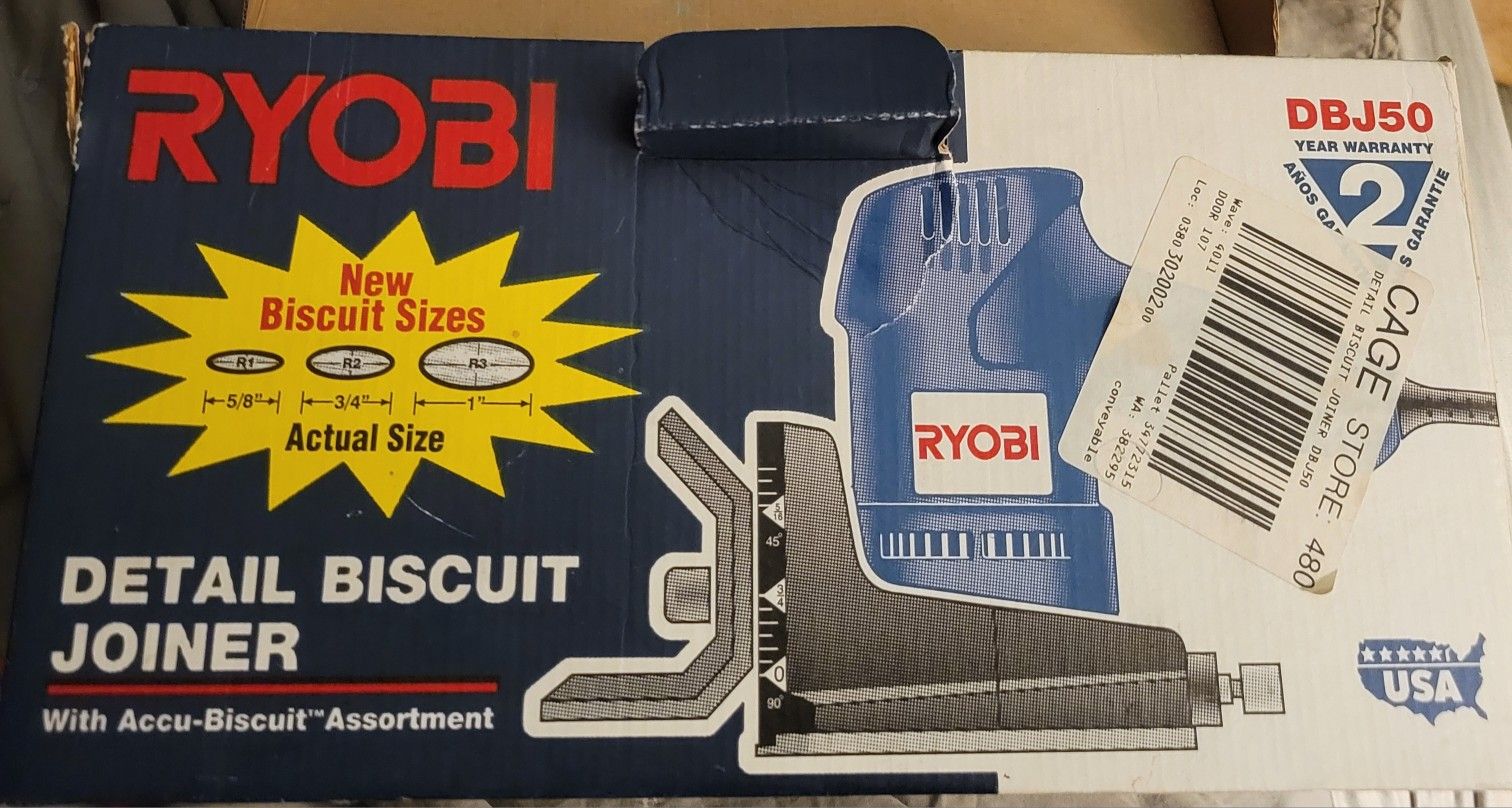 Like New In Box Ryobi DBJ50 Detail Biscuit Joiner