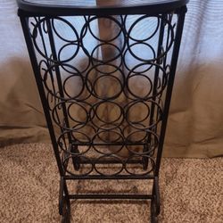 Wine Rack Or Bar Table With Glass Top