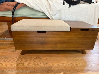End of Bed Chest Trunk Wood Upholstered