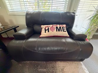 Dark Brown Leather Oversized Armchair
