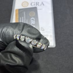 GRA Certified Moissanite 925 silver eternity band size 6 brand new!